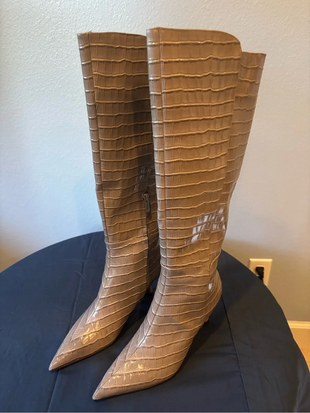 Sam Edelman Taylin Crocodile-Embossed Knee-High Boots! Comes with box